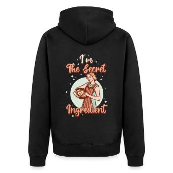 In The Secret Ingredient Baking Gift - Unisex Premium Organic Zip Hoodie - black - Back - Nico (187cm)