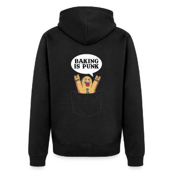 Baking Is Punk Baking Gift - Unisex Premium Organic Zip Hoodie - black - Back - Nico (187cm)