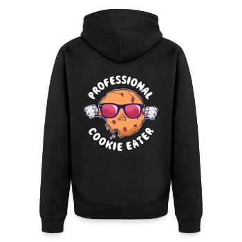Cadeau professionnel de biscuits mangeur de biscuits - Veste à capuche bio Premium Unisexe - noir - Dos - Nico (187cm)