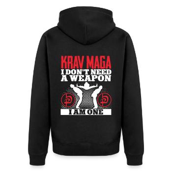 Krav Maga Apparel Israélien Self - Veste à capuche bio Premium Unisexe - noir - Dos - Nico (187cm)