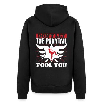 Krav Maga Apparel Israeli Self - Unisex Premium Organic Zip Hoodie - black - Back - Nico (187cm)