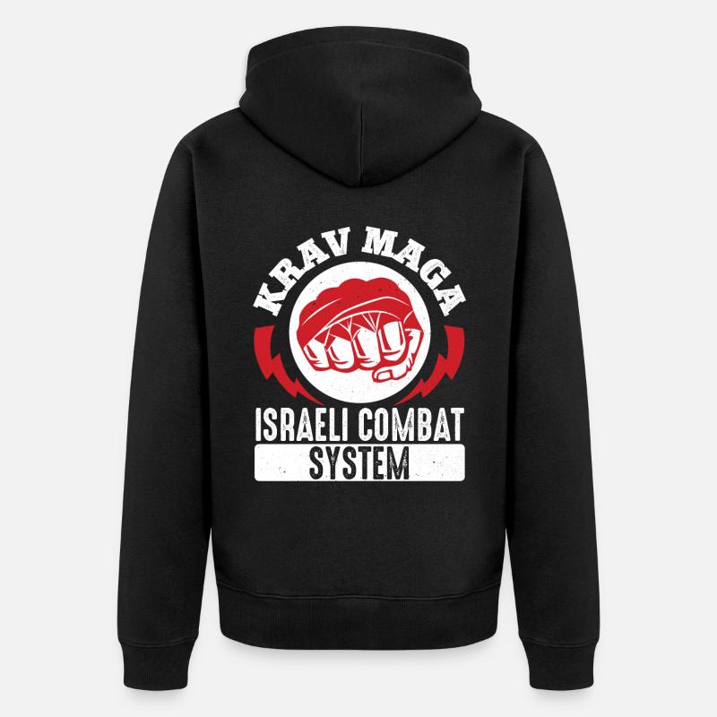 Krav Maga Apparel Israélien Self - Veste à capuche bio Premium Unisexe - noir