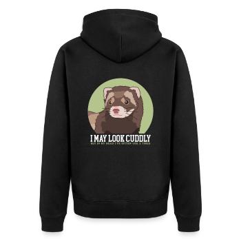 Frettchen Besitzer | Marder Ferret Geschenk - Unisex Premium Bio Zip Hoodie - Schwarz - Hinten - Nico (187cm)