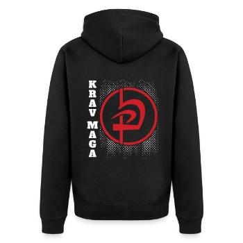 Krav Maga Apparel Israeli Self - Unisex Premium Organic Zip Hoodie - black - Back - Nico (187cm)