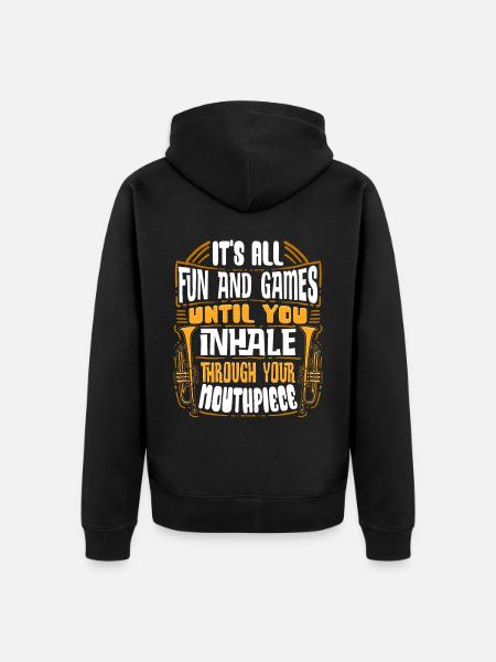 Trompeter Trompete Instrument Blechblasmusik - Unisex Premium Bio Zip Hoodie - Schwarz