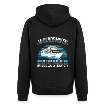 Ankerdemiker Person Die Es Liebt In See Zu Stechen - Unisex Premium Bio Zip Hoodie - Schwarz - Hinten - Nico (187cm)
