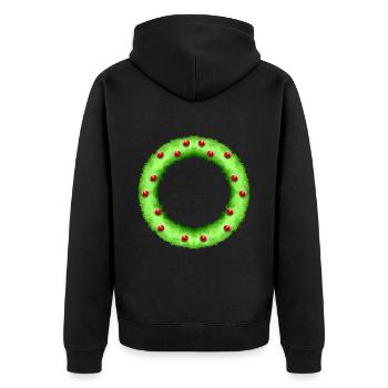 Couronne de Noël Baies rouges Noël - Veste à capuche bio Premium Unisexe - noir - Dos - Nico (187cm)