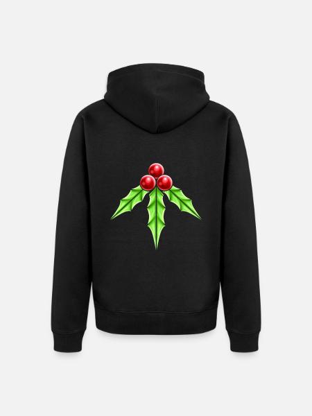 Red Mistletoe Albrank For Christmas - Unisex Premium Organic Zip Hoodie - black