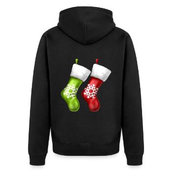 Socks On Fireplace Stockings On Chimney Christmas - Unisex Premium Bio Zip Hoodie - Schwarz - Hinten - Nico (187cm)