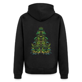 Green Ornaments Christmas Tree For Christmas - Unisex Premium Organic Zip Hoodie - black - Back - Nico (187cm)