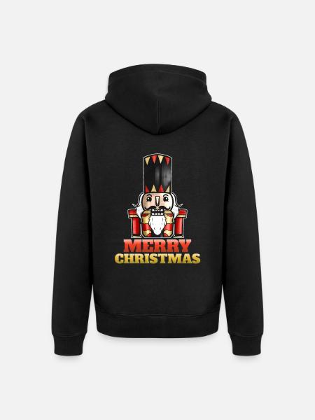 Nutcracker Merry Christmas - Unisex Premium Organic Zip Hoodie - black