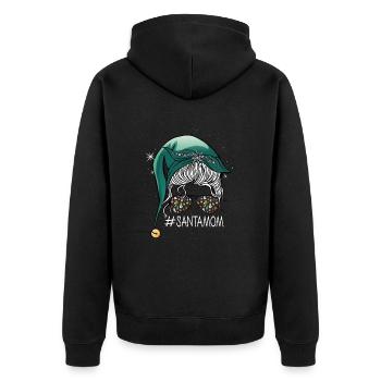 Fröhliche Weihnachten Mutter schöne Bescherung - Unisex Premium Bio Zip Hoodie - Schwarz - Hinten - Nico (187cm)