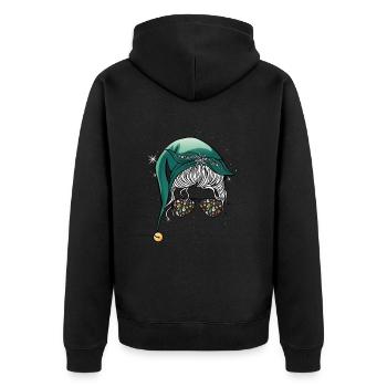 Fröhliche Weihnachten Mutter schöne Bescherung - Unisex Premium Bio Zip Hoodie - Schwarz - Hinten - Nico (187cm)