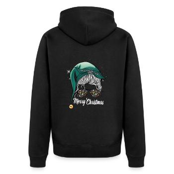 Fröhliche Weihnachten Mutter schöne Bescherung - Unisex Premium Bio Zip Hoodie - Schwarz - Hinten - Nico (187cm)