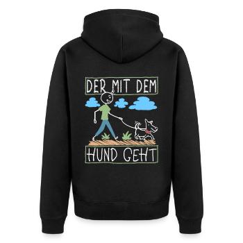 Hundebesitzer Spruch Lustig Hund Hundeliebhaber - Unisex Premium Bio Zip Hoodie - Schwarz - Hinten - Nico (187cm)