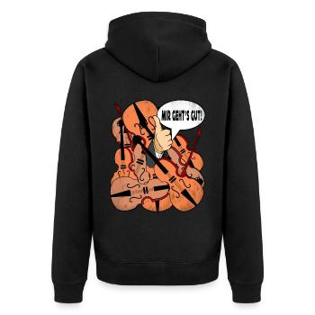 Cello Instrument Musiker Cellist Lustig - Unisex Premium Bio Zip Hoodie - Schwarz - Hinten - Nico (187cm)