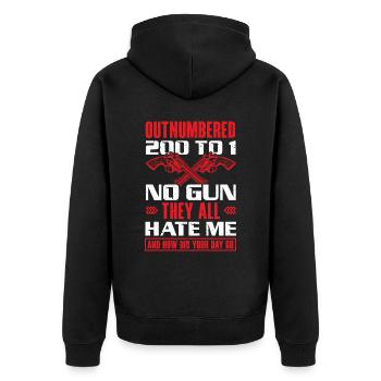 Gefängniswärter des Justizvollzugsbeamten - Unisex Premium Bio Zip Hoodie - Schwarz - Hinten - Nico (187cm)