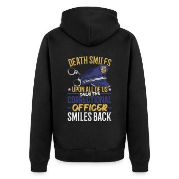 Gefängniswärter des Justizvollzugsbeamten - Unisex Premium Bio Zip Hoodie - Schwarz - Hinten - Nico (187cm)