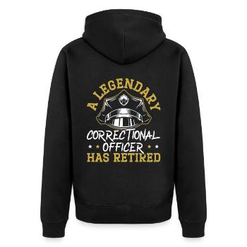 Ein legendärer Justizvollzugsbeamter ist in den Ruhestand gegangen - Unisex Premium Bio Zip Hoodie - Schwarz - Hinten - Nico (187cm)