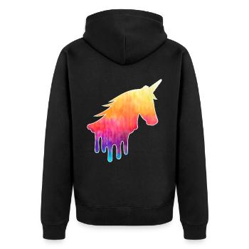 Nu Goth Japanische ästhetische okkulte Hexerei Hexe - Unisex Premium Bio Zip Hoodie - Schwarz - Hinten - Nico (187cm)