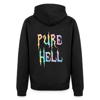 Reine Hölle Nu Goth Okkulte Hexerei Hexe Satanismus - Unisex Premium Bio Zip Hoodie - Schwarz - Hinten - Nico (187cm)