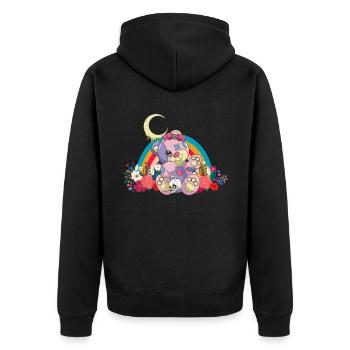 Nu Goth Japanische ästhetische okkulte Hexerei Hexe - Unisex Premium Bio Zip Hoodie - Schwarz - Hinten - Nico (187cm)