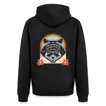 Nu Goth Japanische ästhetische okkulte Hexerei Hexe - Unisex Premium Bio Zip Hoodie - Schwarz - Hinten - Nico (187cm)