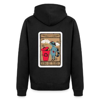 Roi de la carte de tarot poubelle lecture de magie noire occulte - Veste à capuche bio Premium Unisexe - noir - Dos - Nico (187cm)