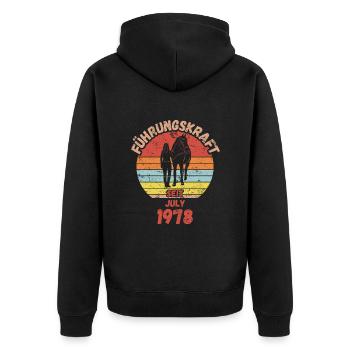 Führungskraft Reiten Geburtstag Juli 1978 - Unisex Premium Bio Zip Hoodie - Schwarz - Hinten - Nico (187cm)