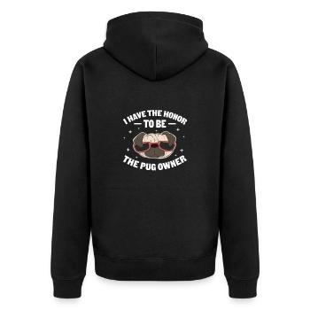 Carlin Chien Chien Ami Pet Pug Pug Pug Cadeau - Veste à capuche bio Premium Unisexe - noir - Dos - Nico (187cm)
