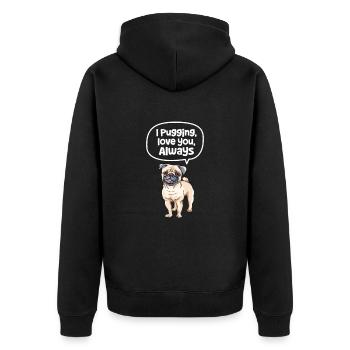 Carlin Chien Chien Ami Pet Pug Pug Pug Cadeau - Veste à capuche bio Premium Unisexe - noir - Dos - Nico (187cm)