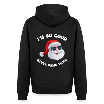 Je suis si bon Père Noël est venu deux fois chemise, couple coquin - Veste à capuche bio Premium Unisexe - noir - Dos - Nico (187cm)