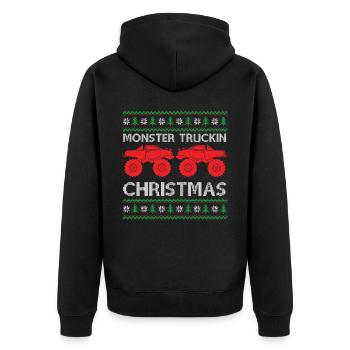 Monster Truck Ugly Christmas - Merry Monster Chris - Veste à capuche bio Premium Unisexe - noir - Dos - Nico (187cm)
