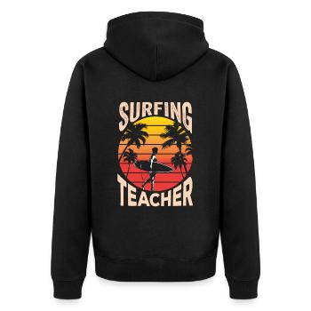 Moniteur de surf planche de surf surf surfer - Veste à capuche bio Premium Unisexe - noir - Dos - Nico (187cm)