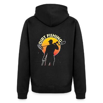 Dirt Fishing Metal Detecting Metal Detection - Unisex Premium Organic Zip Hoodie - black - Back - Nico (187cm)