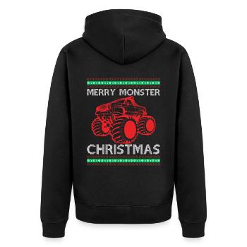 Monster Truck Ugly Christmas - Merry Monster Chris - Veste à capuche bio Premium Unisexe - noir - Dos - Nico (187cm)