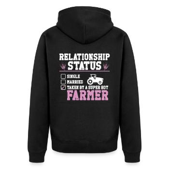 Farming Farmer Girl Girlfriend - Unisex Premium Bio Zip Hoodie - Schwarz - Hinten - Nico (187cm)