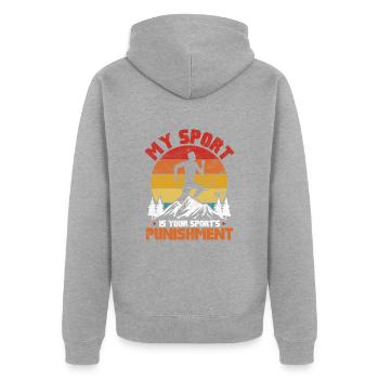 Running Runner Jogging Jogging Runner Gift - Unisex Premium Organic Zip Hoodie - heather grey - Back - Nico (187cm)