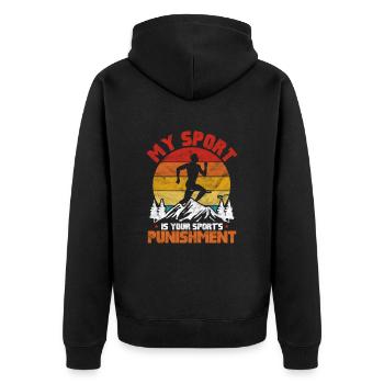 Running Runner Jogging Jogging Runner Cadeau - Veste à capuche bio Premium Unisexe - noir - Dos - Nico (187cm)