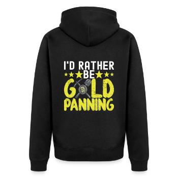 Gold Diggers Gold Mining - Unisex Premium Organic Zip Hoodie - black - Back - Nico (187cm)