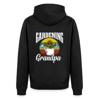 Gartenarbeit Opa Großvater Gärtner Garten - Unisex Premium Bio Zip Hoodie - Schwarz - Hinten - Nico (187cm)