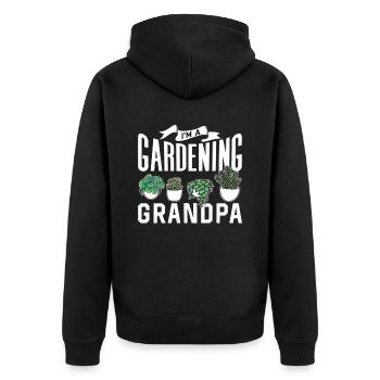 Je suis un jardinier grand-père jardinage - Veste à capuche bio Premium Unisexe - noir - Dos - Nico (187cm)