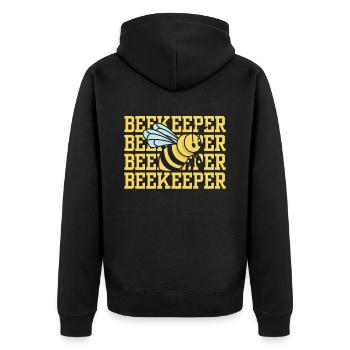 Imker Imkern Imkerei Honigbiene - Unisex Premium Bio Zip Hoodie - Schwarz - Hinten - Nico (187cm)
