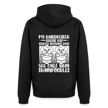 Coiffeur Coiffeur Chiens - Veste à capuche bio Premium Unisexe - noir - Dos - Nico (187cm)