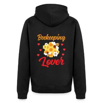 Beekeeping lovers Beekeeping Beekeepers Beekeepers - Unisex Premium Organic Zip Hoodie - black - Back - Nico (187cm)