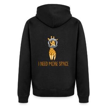 Giraffe Astronaut I Need More Space - Unisex Premium Organic Zip Hoodie - black - Back - Nico (187cm)