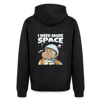 Hamster Golden Hamster Astronaut I Need More Space - Unisex Premium Organic Zip Hoodie - black - Back - Nico (187cm)