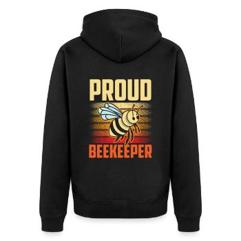 Proud Beekeeper Beekeeping Beekeeping Honey Bee - Unisex Premium Organic Zip Hoodie - black - Back - Nico (187cm)