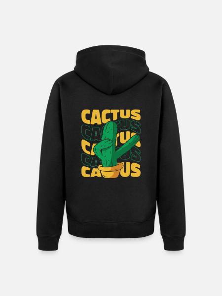 Cactus Garden - Unisex Premium Organic Zip Hoodie - black