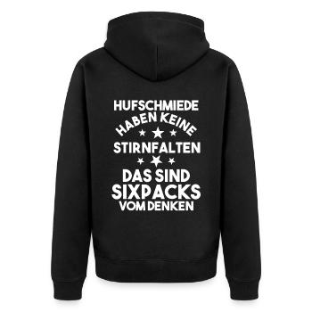 Hufbeschlagschmied Pferdeschmied Hufschmied - Unisex Premium Bio Zip Hoodie - Schwarz - Hinten - Nico (187cm)